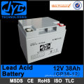 CE MSDS certified 6fm38 12v38ah lead acid battery